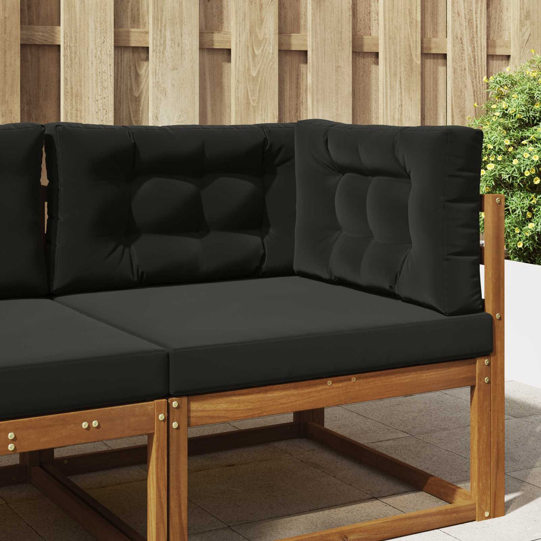 vidaXL Cojín para sofá de exterior Poliéster Negro 80 x 80 cm