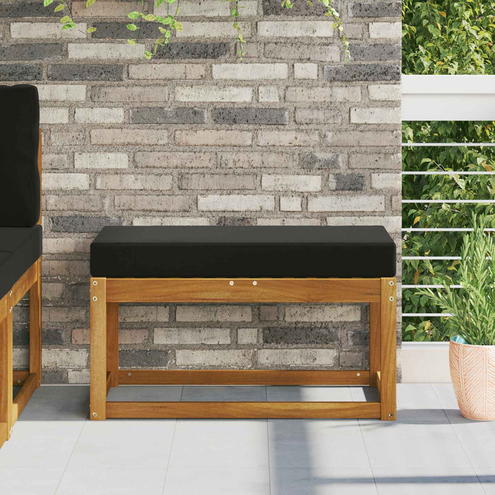 vidaXL Cojín de asiento de exterior 100% Poliéster Negro