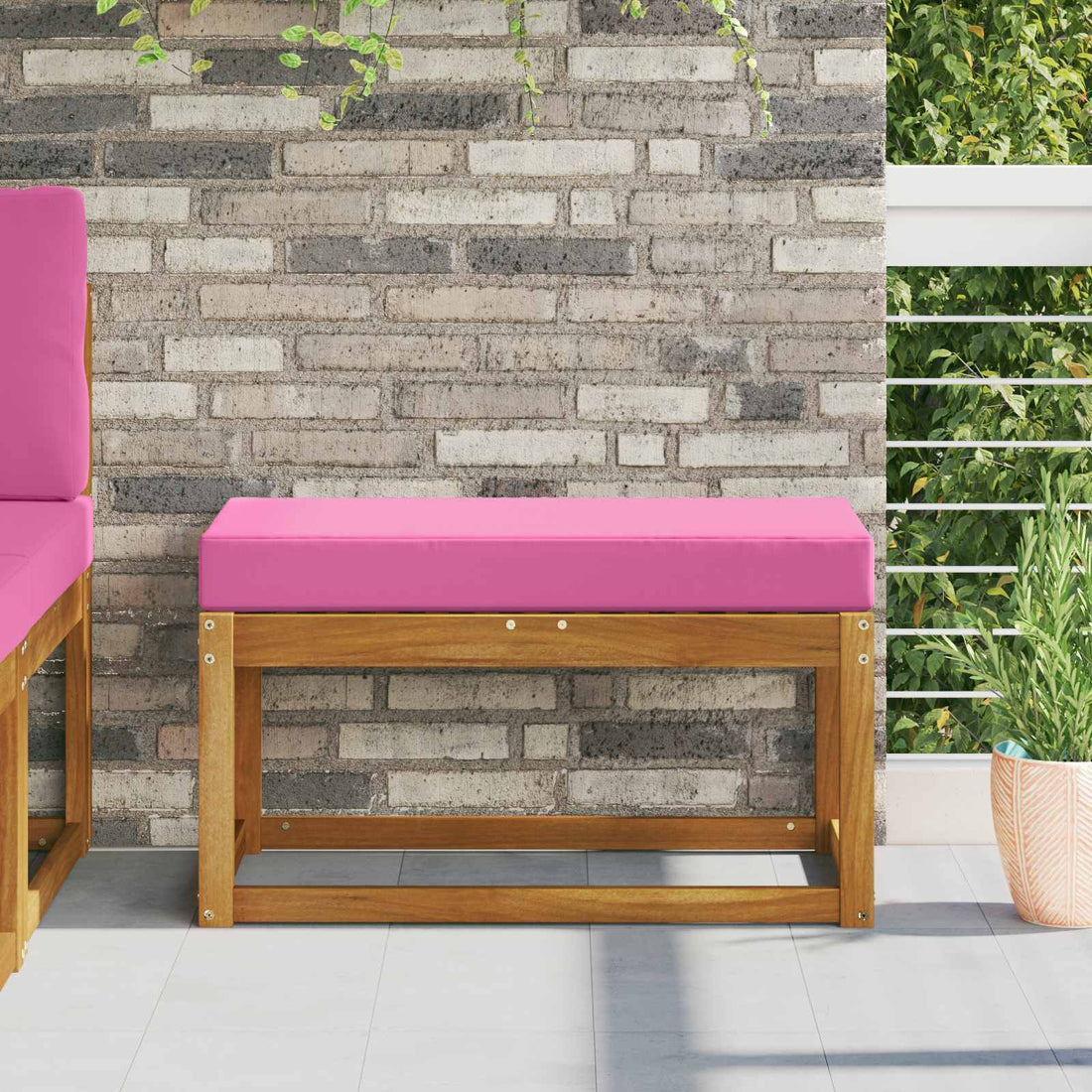 vidaXL Cojín de asiento de exterior 100% Poliéster Rosa 80 x 40 x 8 cm