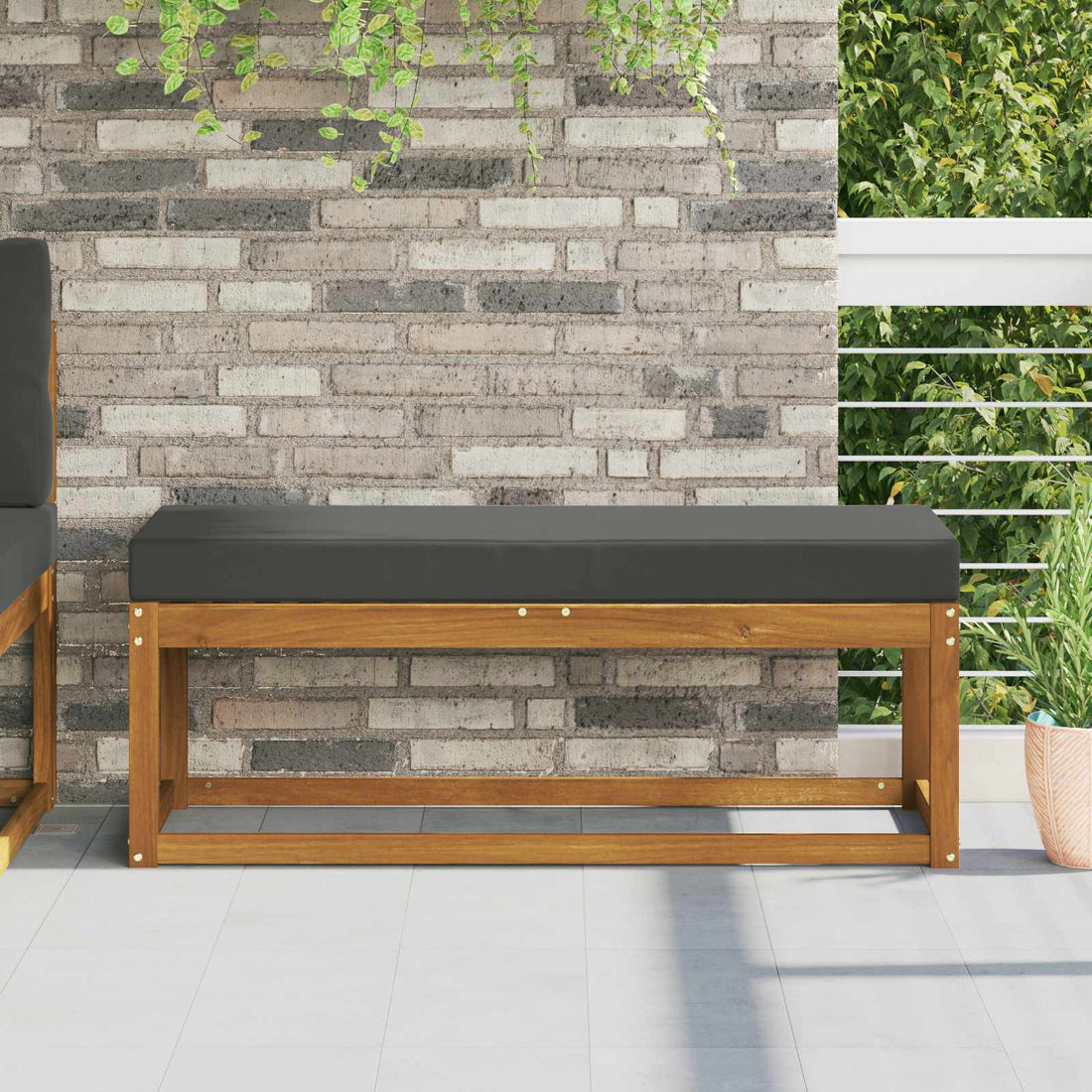 vidaXL Cojín de asiento de exterior 100% Poliéster Gris antracita