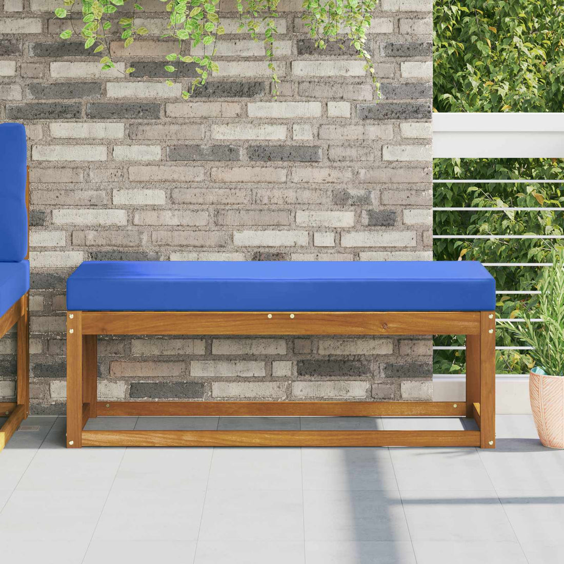 vidaXL Cojín de asiento de exterior 100% Poliéster Azul Royal