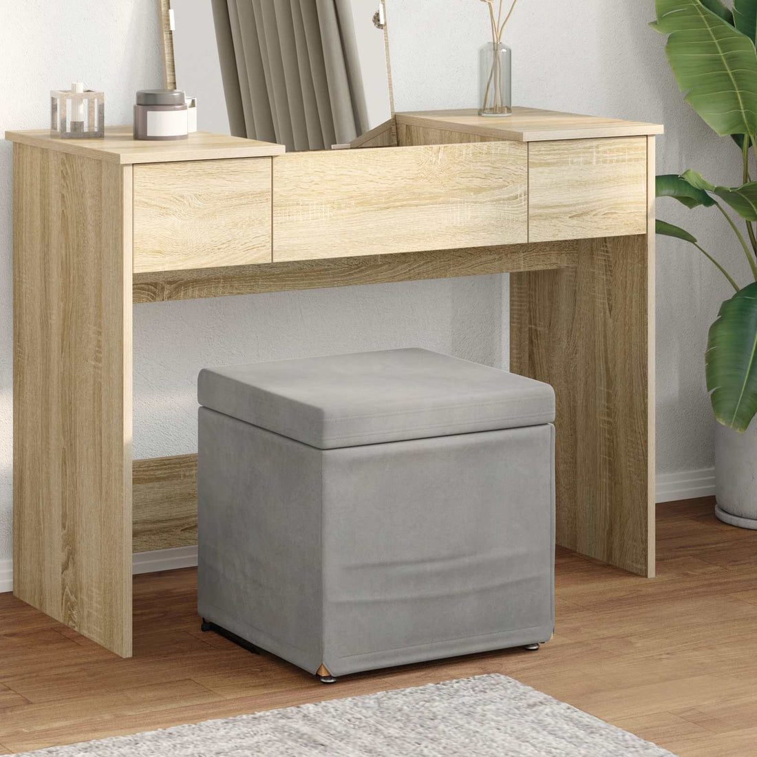 vidaXL Taburete Gris Claro 41 x 41 x 40 cm
