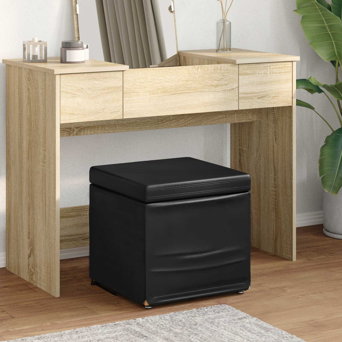 vidaXL Taburete Negro 41 x 41 x 40 cm