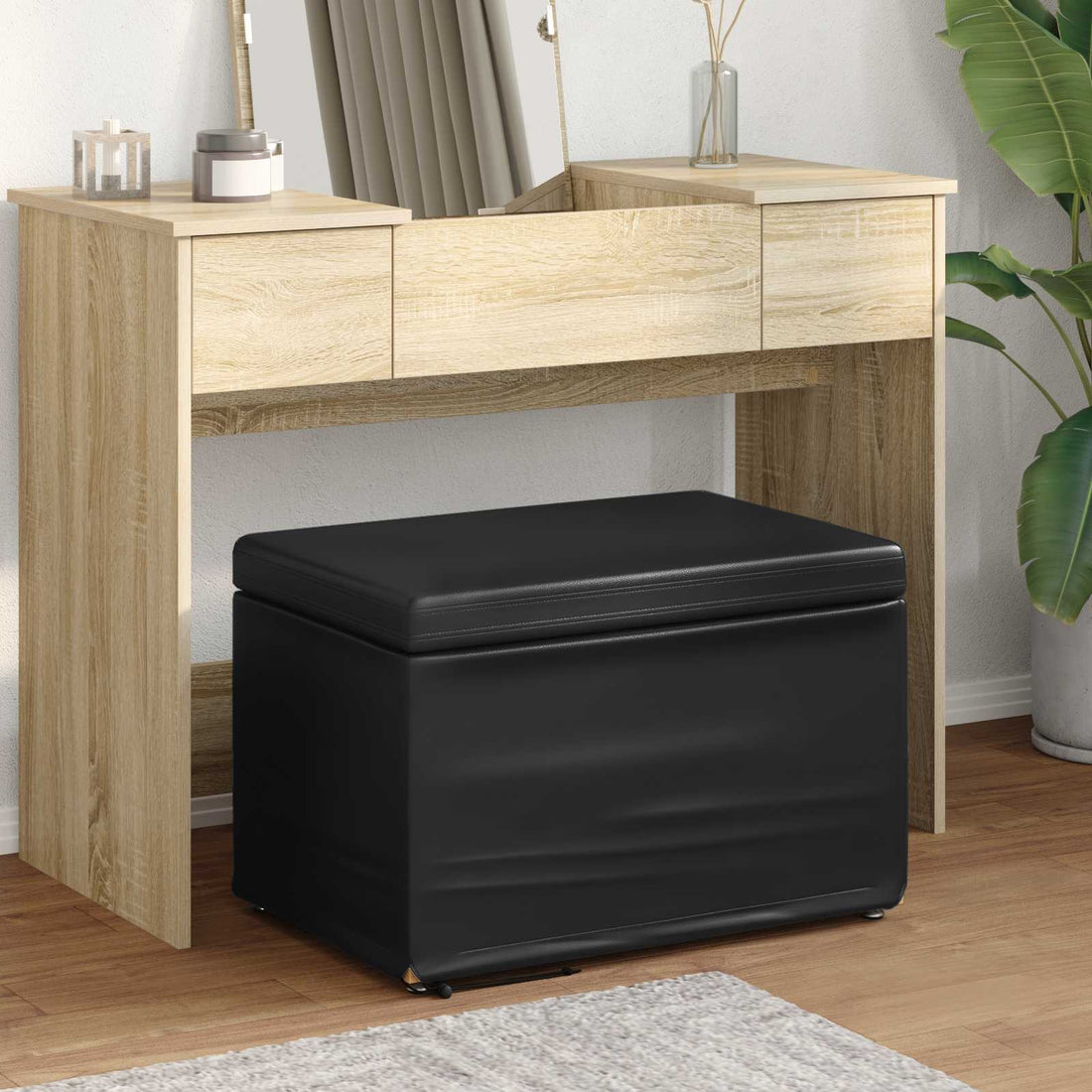 vidaXL Taburete Negro 61 x 41 x 40 cm