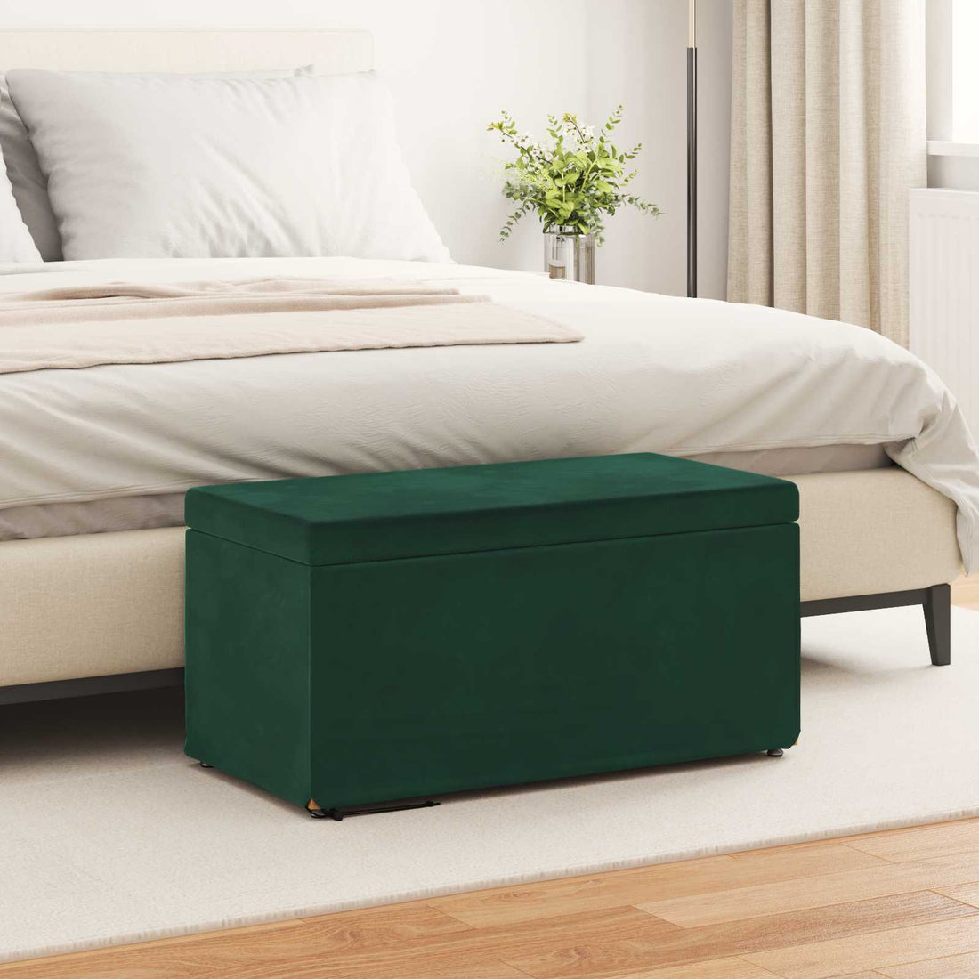 vidaXL Taburete Verde oscuro 81 x 41 x 40 cm