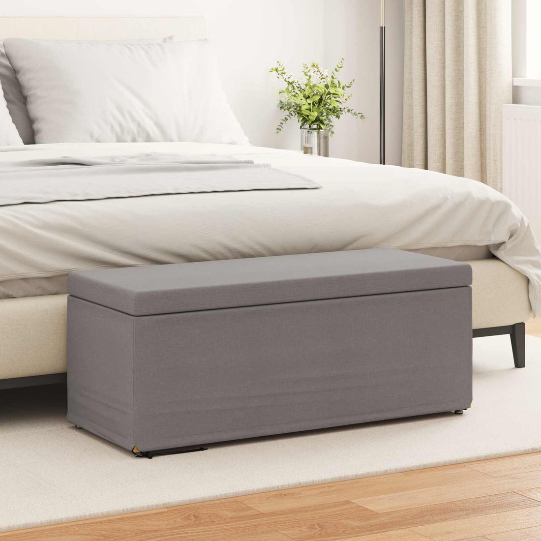 vidaXL Taburete Taupé 101 x 41 x 40 cm Tela y Madera Ingeniería