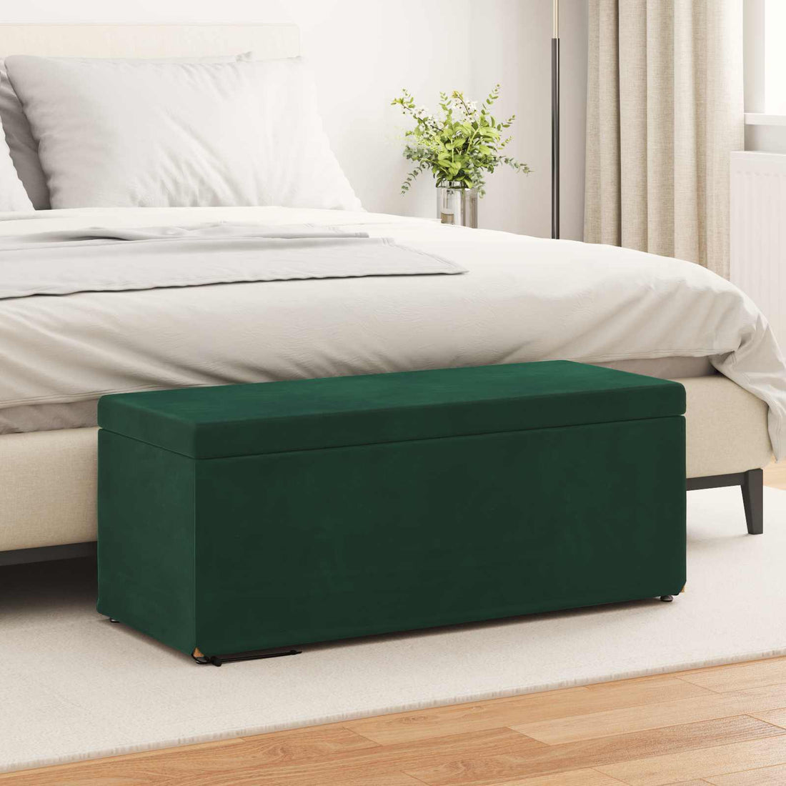 vidaXL Taburete Verde oscuro 101 x 41 x 40 cm