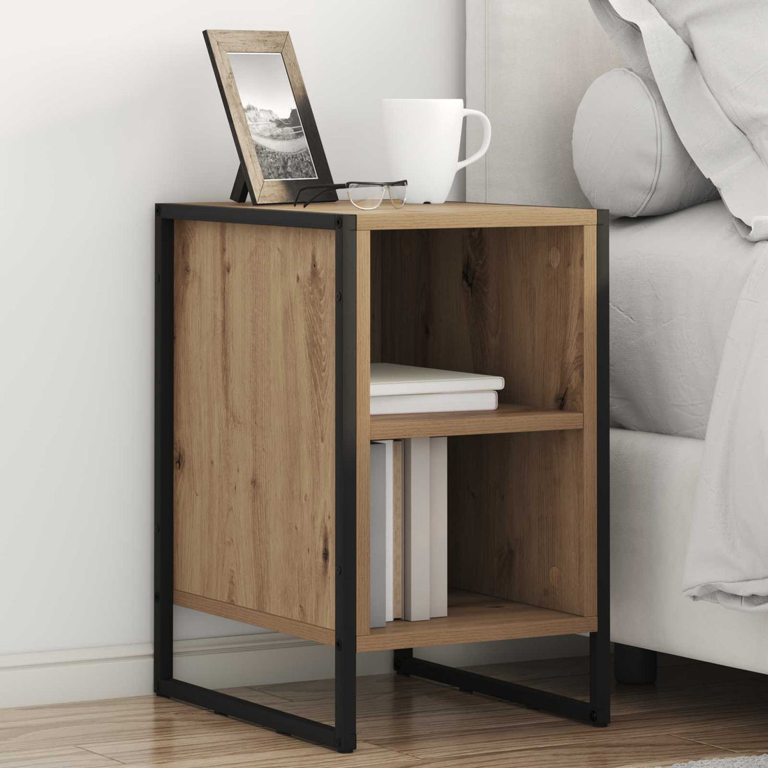 vidaXL Mesa de Noche 2 uds. Roble artisan 39.5 x 30 x 50 cm