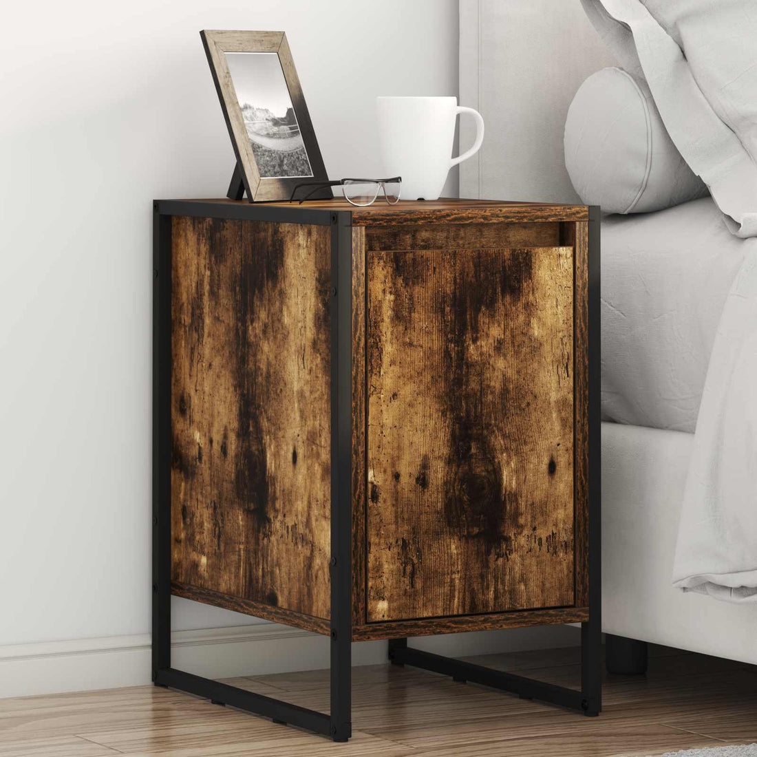vidaXL Mesa de Noche 2 uds. Roble Humo 39,5 x 30 x 50 cm