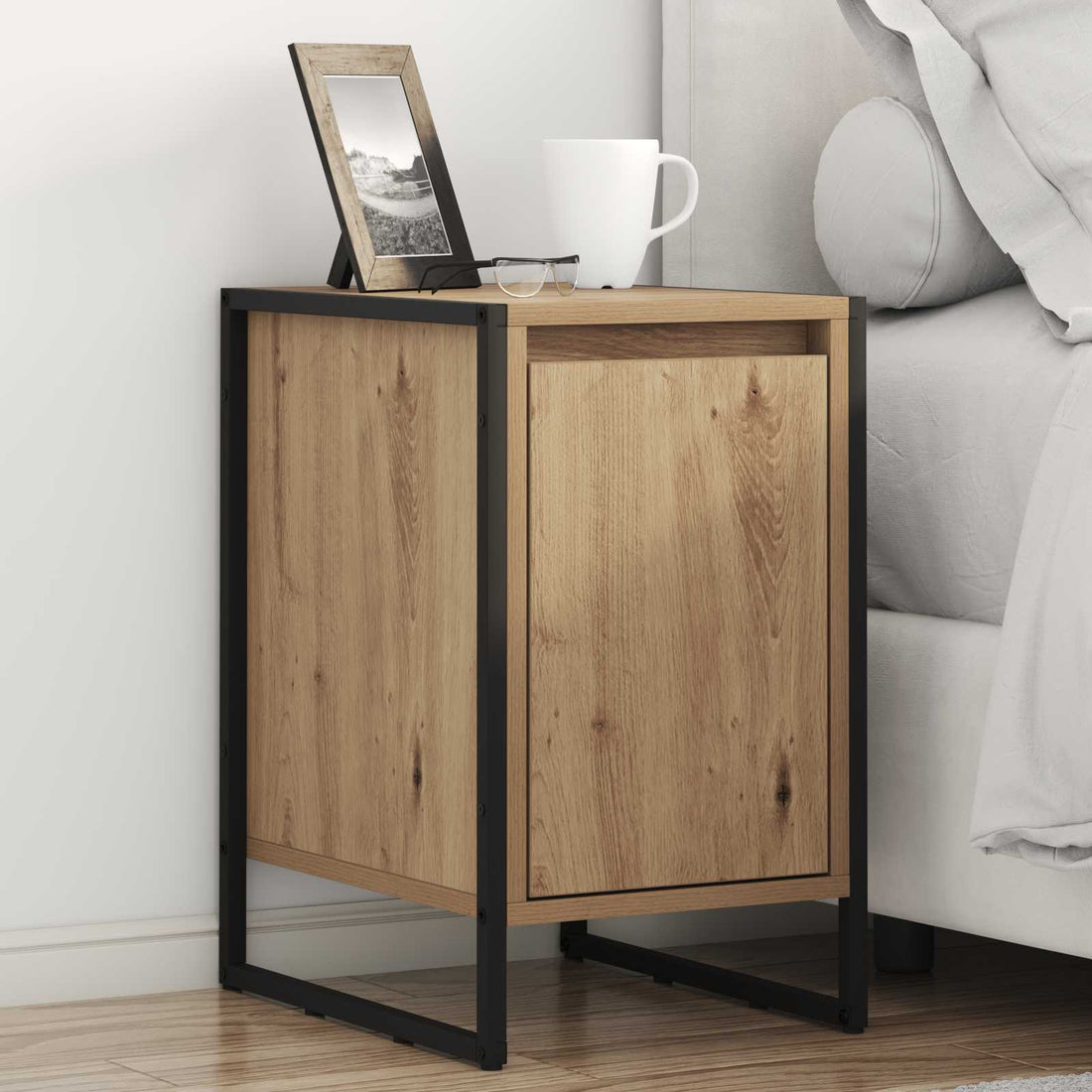 vidaXL Mesa de Noche 2 uds. Roble artisan 39,5 x 30 x 50 cm