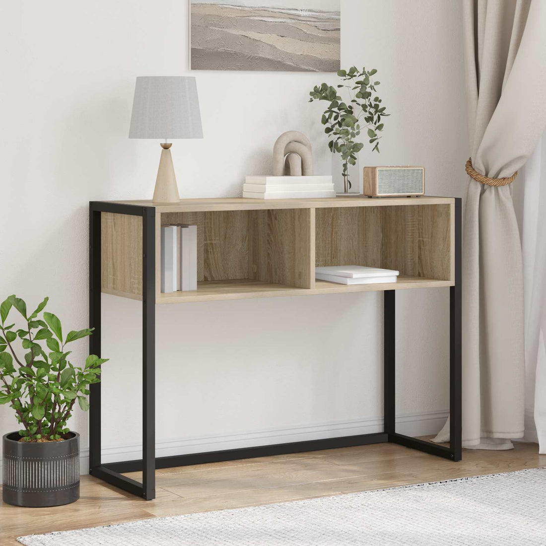 vidaXL Mesa Auxiliar Sonoma 100 x 36 x 75 cm Madera de ingeniería