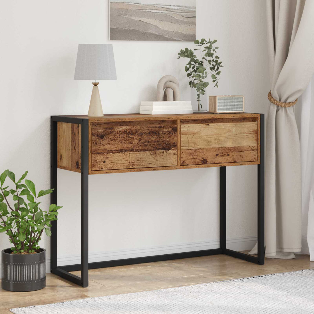 vidaXL Mesa Auxiliar Madera Vieja 100 x 36 x 75 cm
