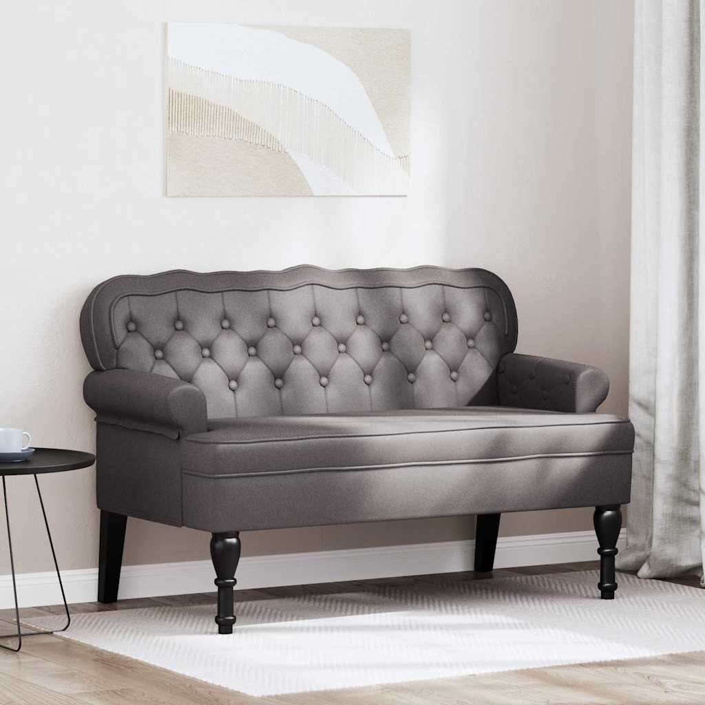 vidaXL Banco Chesterfield Gris 119,5 x 64,5 x 75 cm Cuero sintético