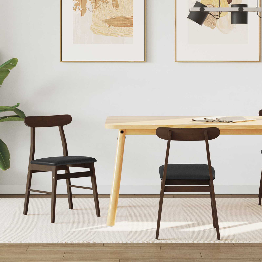 vidaXL Silla de comedor 2 uds. Madera de Caucho Sólido