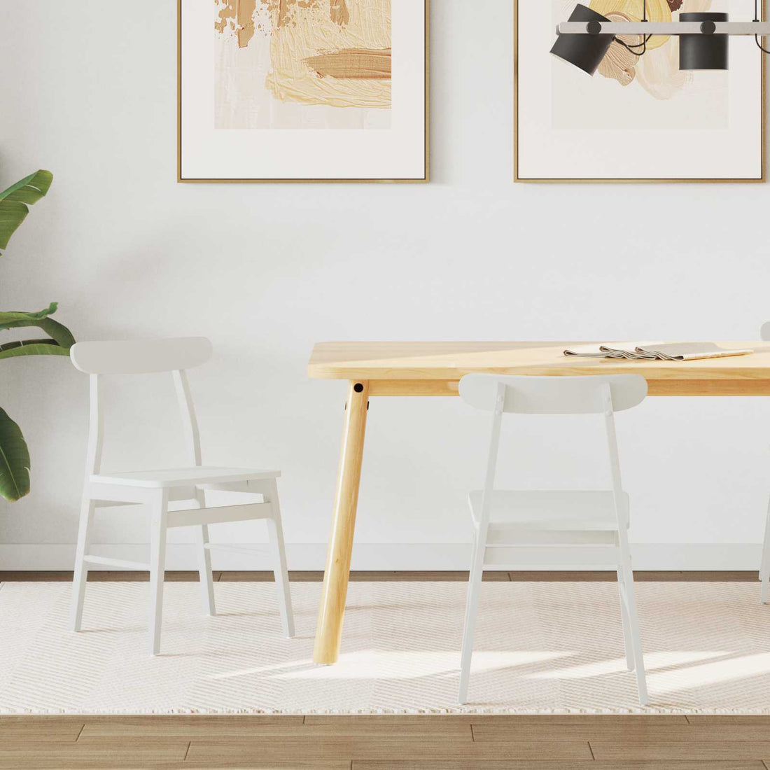 vidaXL Silla de comedor 2 uds. Madera de Caucho Sólido