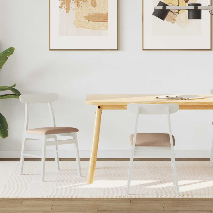 vidaXL Silla de comedor 2 uds. Madera de Caucho Sólido y marrón