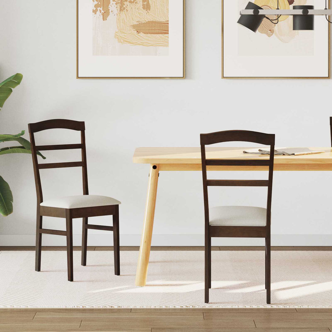 vidaXL Silla de comedor 2 uds. Madera de Caucho Sólido