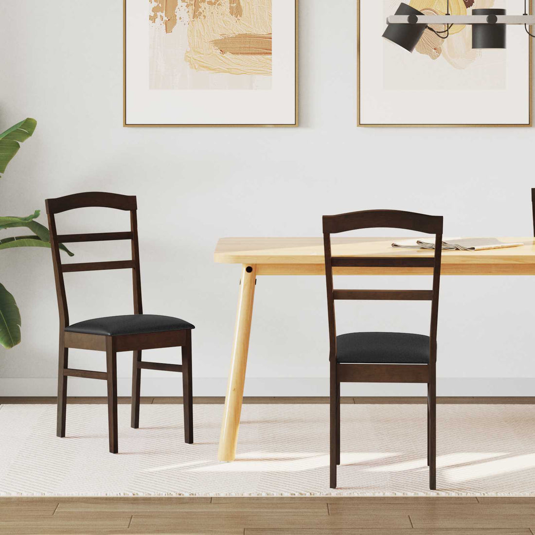 vidaXL Silla de comedor 2 uds. Madera de Caucho Sólido
