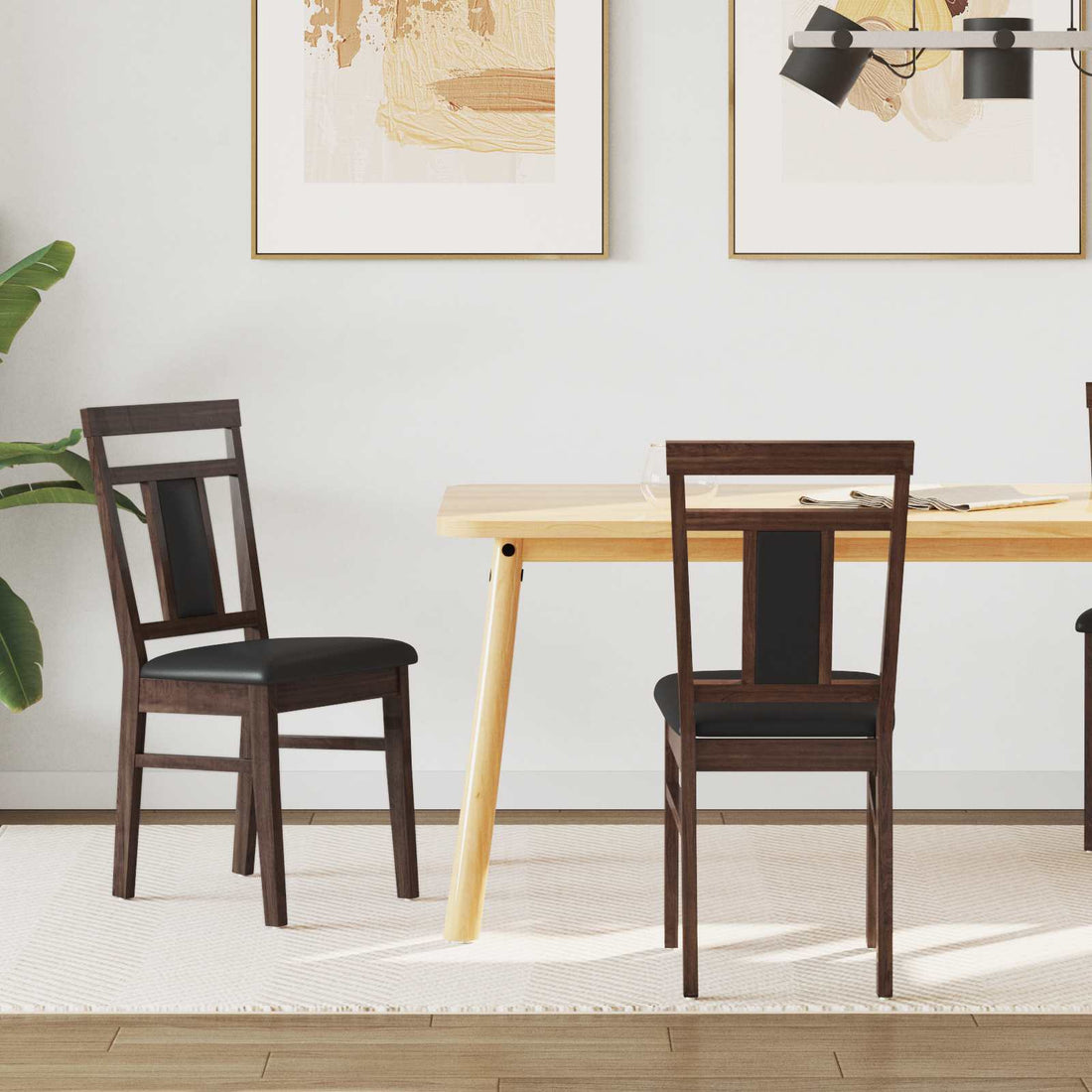 vidaXL Silla de comedor 2 uds. Madera de Caucho Sólido