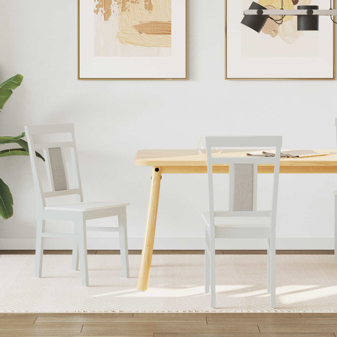 vidaXL Silla de comedor 2 uds. Madera de Caucho Sólido