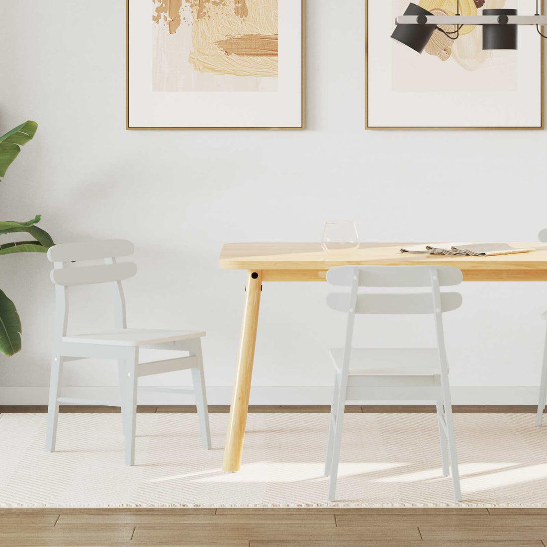 vidaXL Silla de comedor 2 uds. Madera de Caucho Sólido