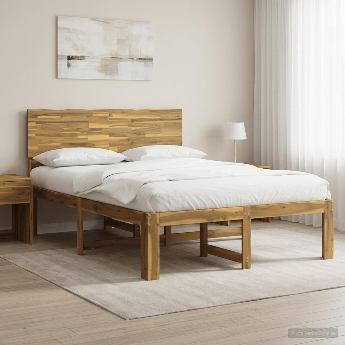 vidaXL Cama doble con cabecero ROSTOCK Blanco 140 x 190 cm