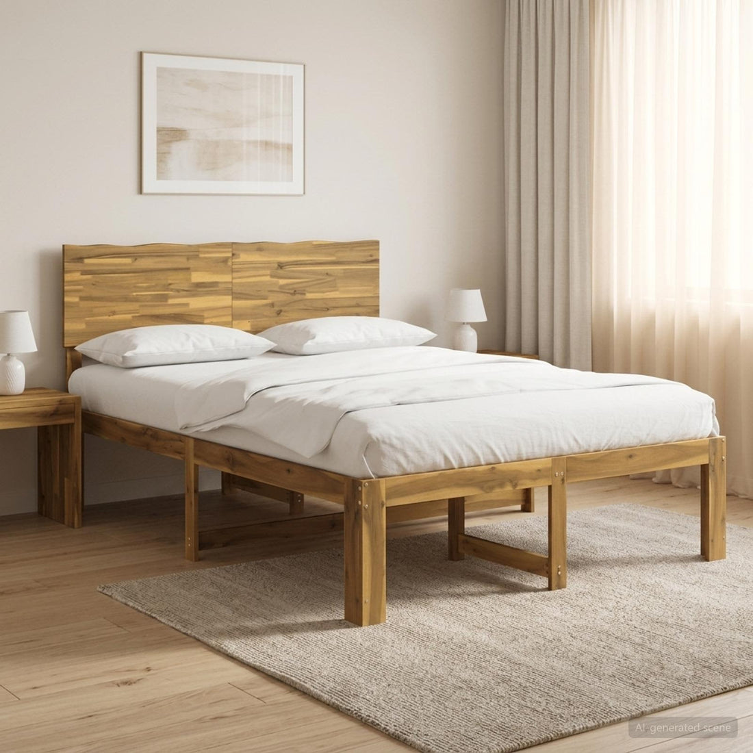 vidaXL Cama doble con cabecero ROSTOCK Blanco 140 x 200 cm