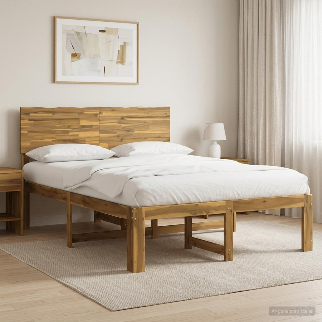 vidaXL Cama doble con cabecero ROSTOCK Blanco 150 x 200 cm