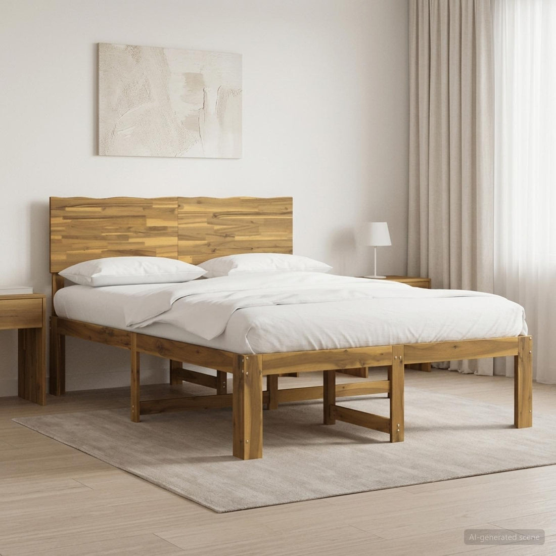 vidaXL Cama doble con cabecero ROSTOCK Blanco 160 x 200 cm