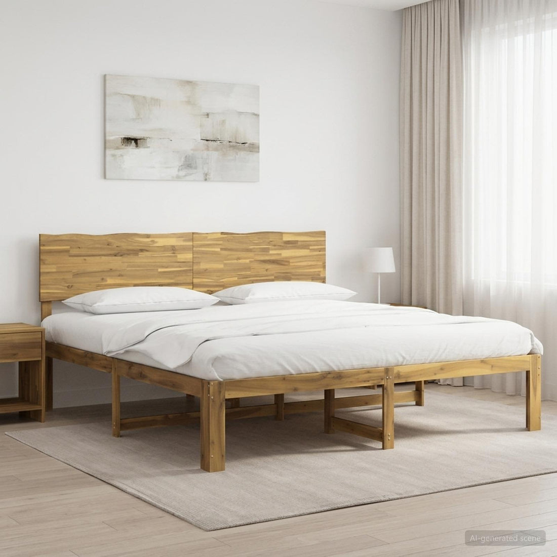 vidaXL Cama doble con cabecero ROSTOCK Blanco 180 x 200 cm