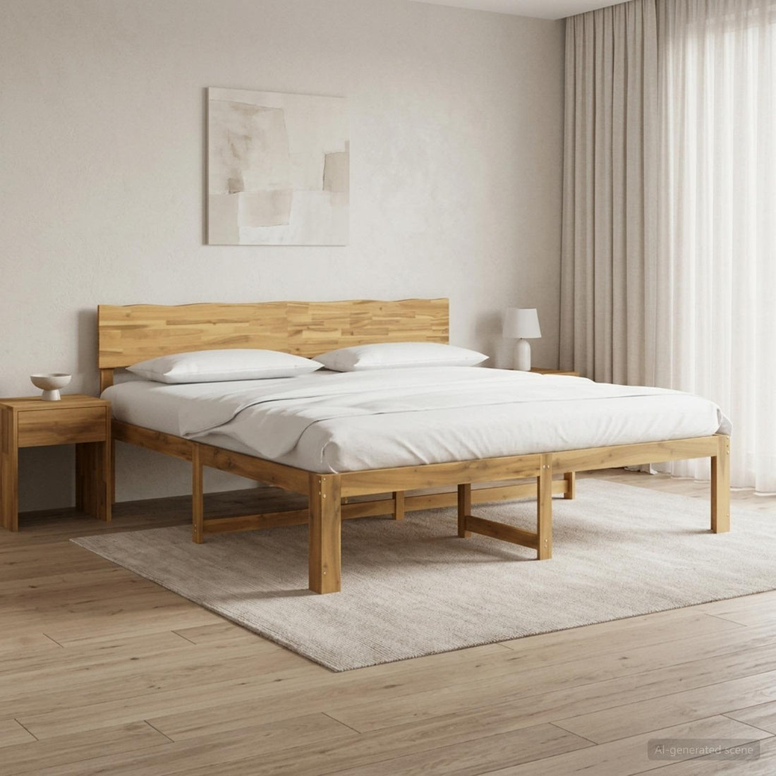 vidaXL Cama doble con cabecero ROSTOCK Blanco 180 x 200 cm
