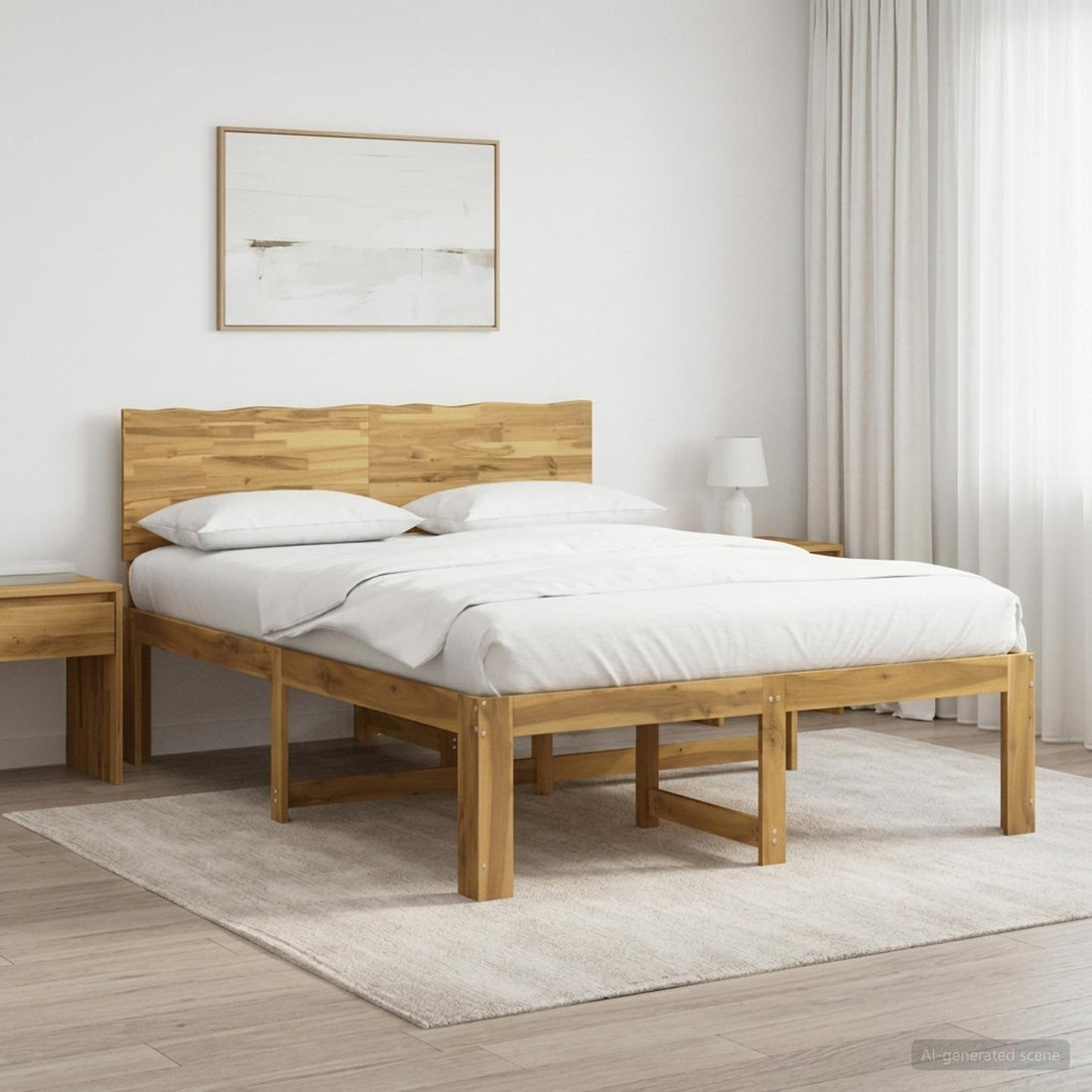 vidaXL Cama doble con cabecero ROSTOCK Blanco 135 x 190 cm