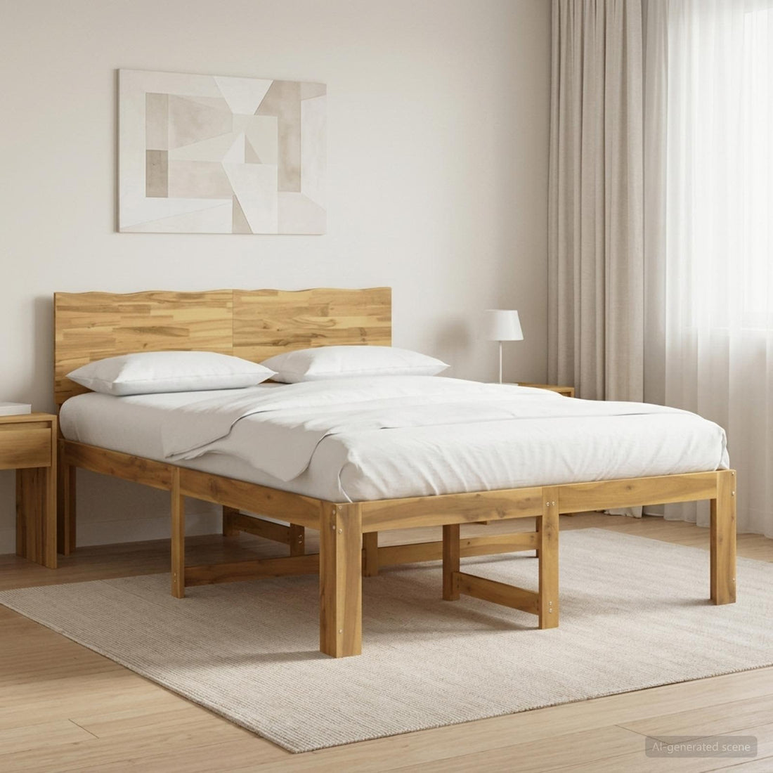 vidaXL Cama doble con cabecero ROSTOCK Blanco 140 x 190 cm
