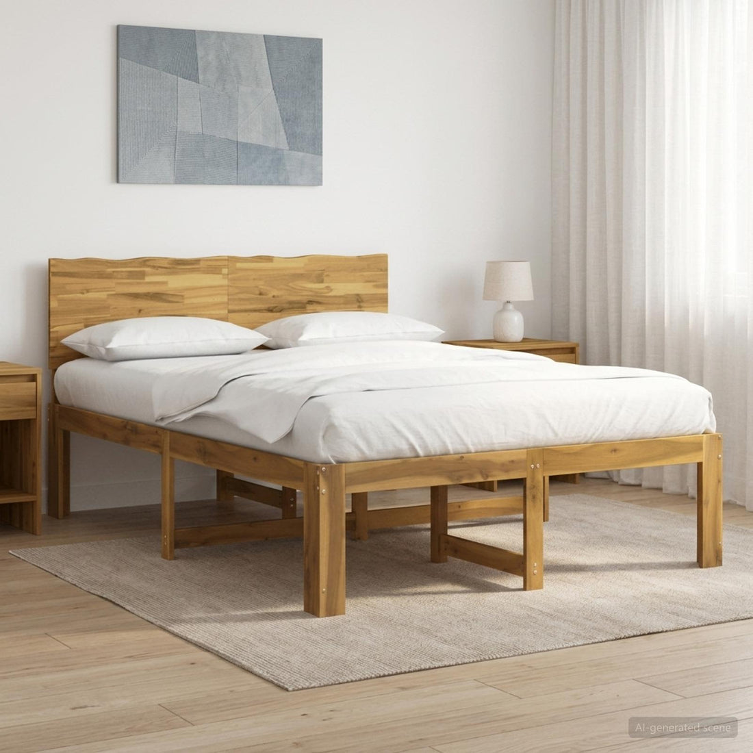 vidaXL Cama doble con cabecero ROSTOCK Blanco 140 x 200 cm