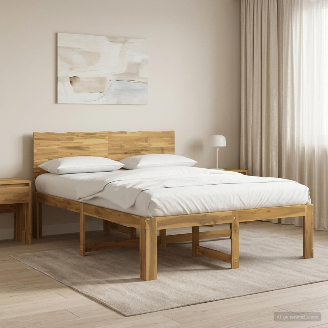 vidaXL Cama doble con cabecero ROSTOCK Blanco 160 x 200 cm