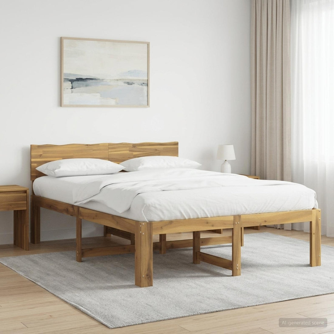 vidaXL Cama doble con cabecero ROSTOCK Blanco 150 x 200 cm
