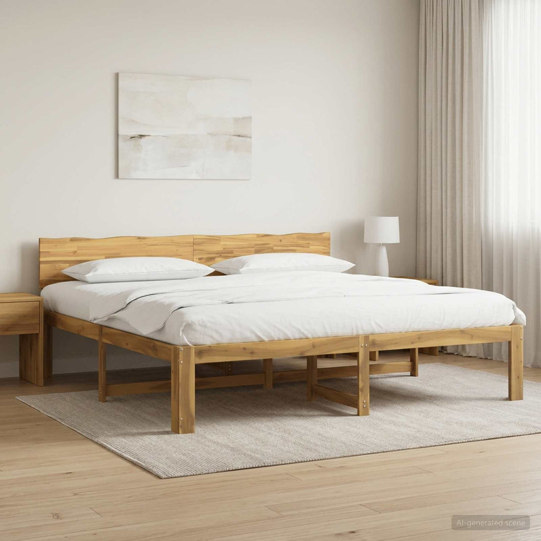 vidaXL Cama doble con cabecero ROSTOCK Blanco 180 x 200 cm