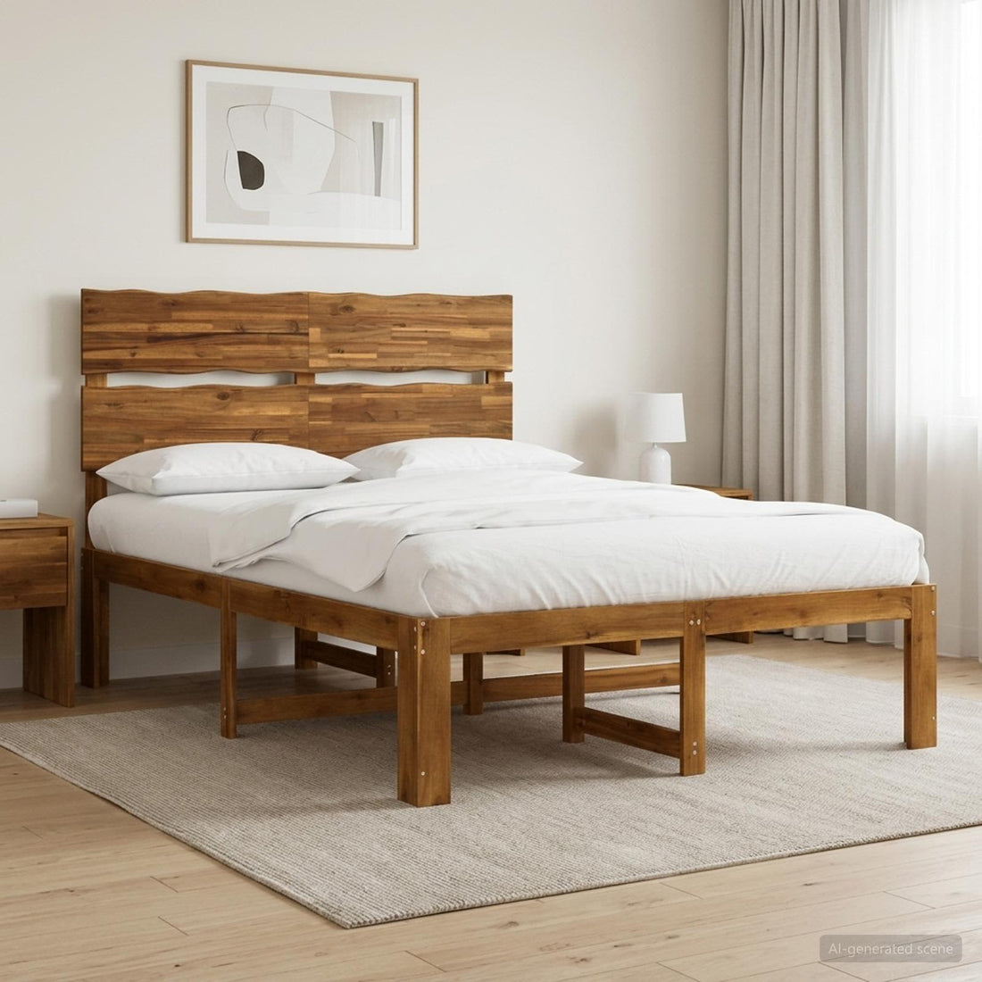 vidaXL Cama doble con cabecero ROSTOCK Natural 120 x 190 cm