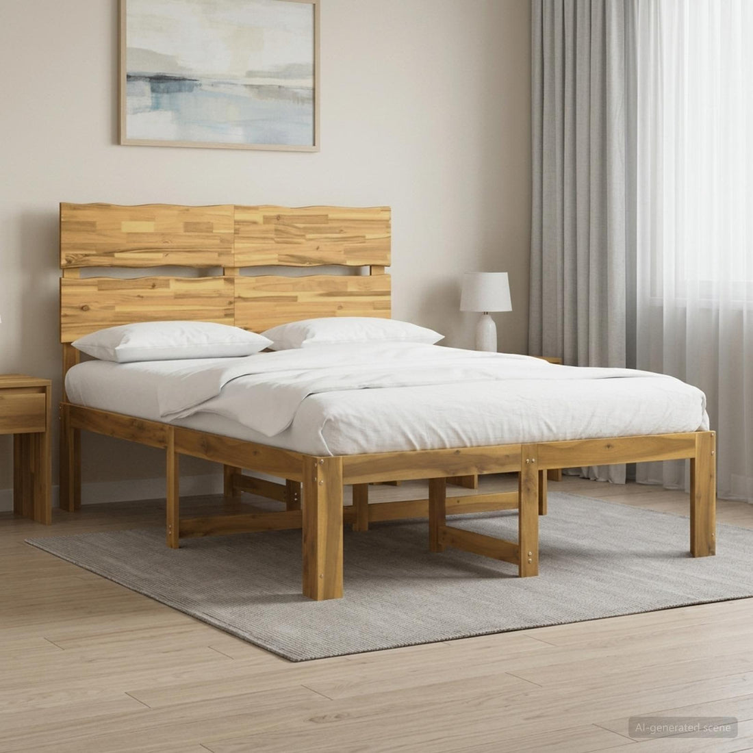 vidaXL Cama doble con cabecero ROSTOCK Blanco 120 x 200 cm