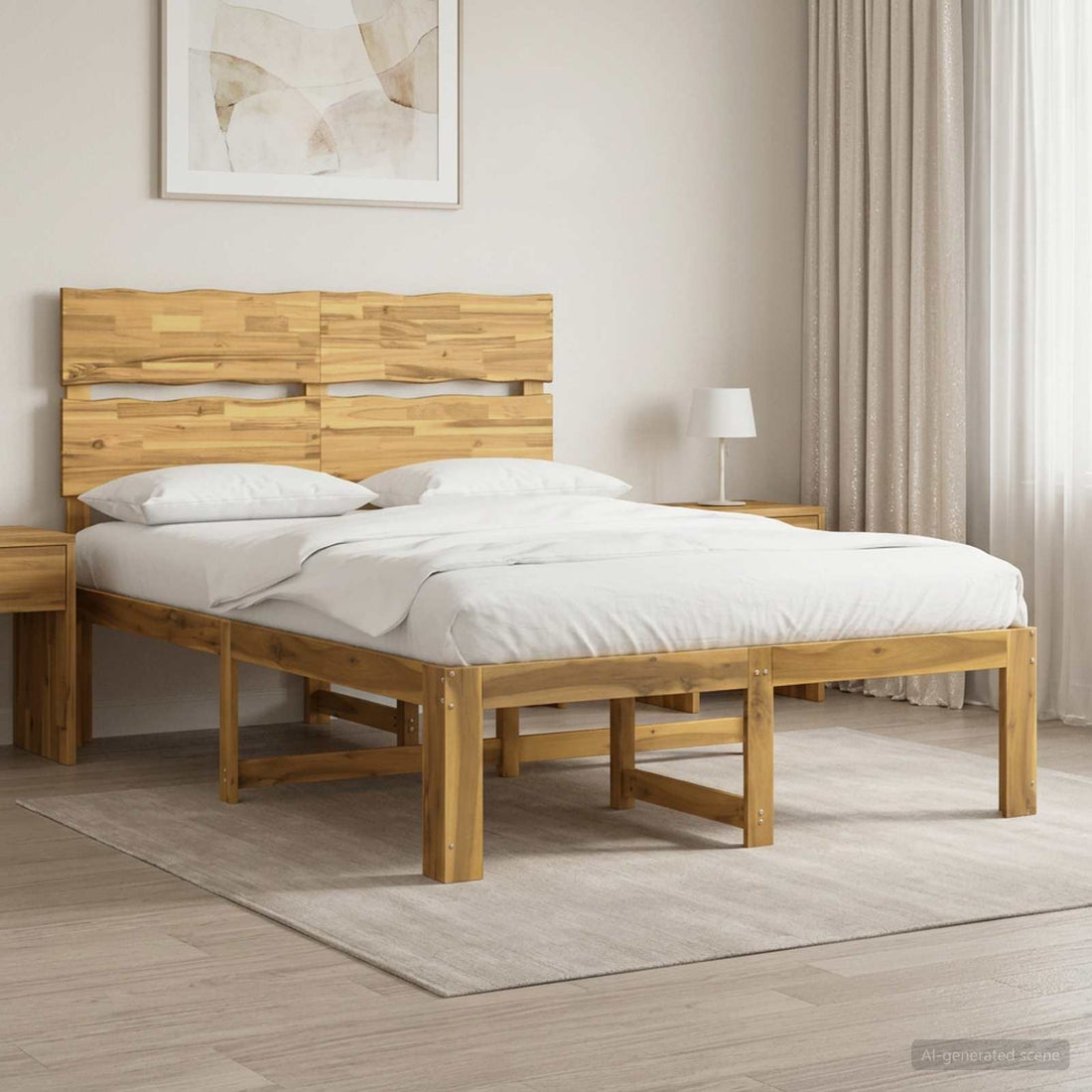 vidaXL Cama doble con cabecero ROSTOCK Blanco 150 x 200 cm