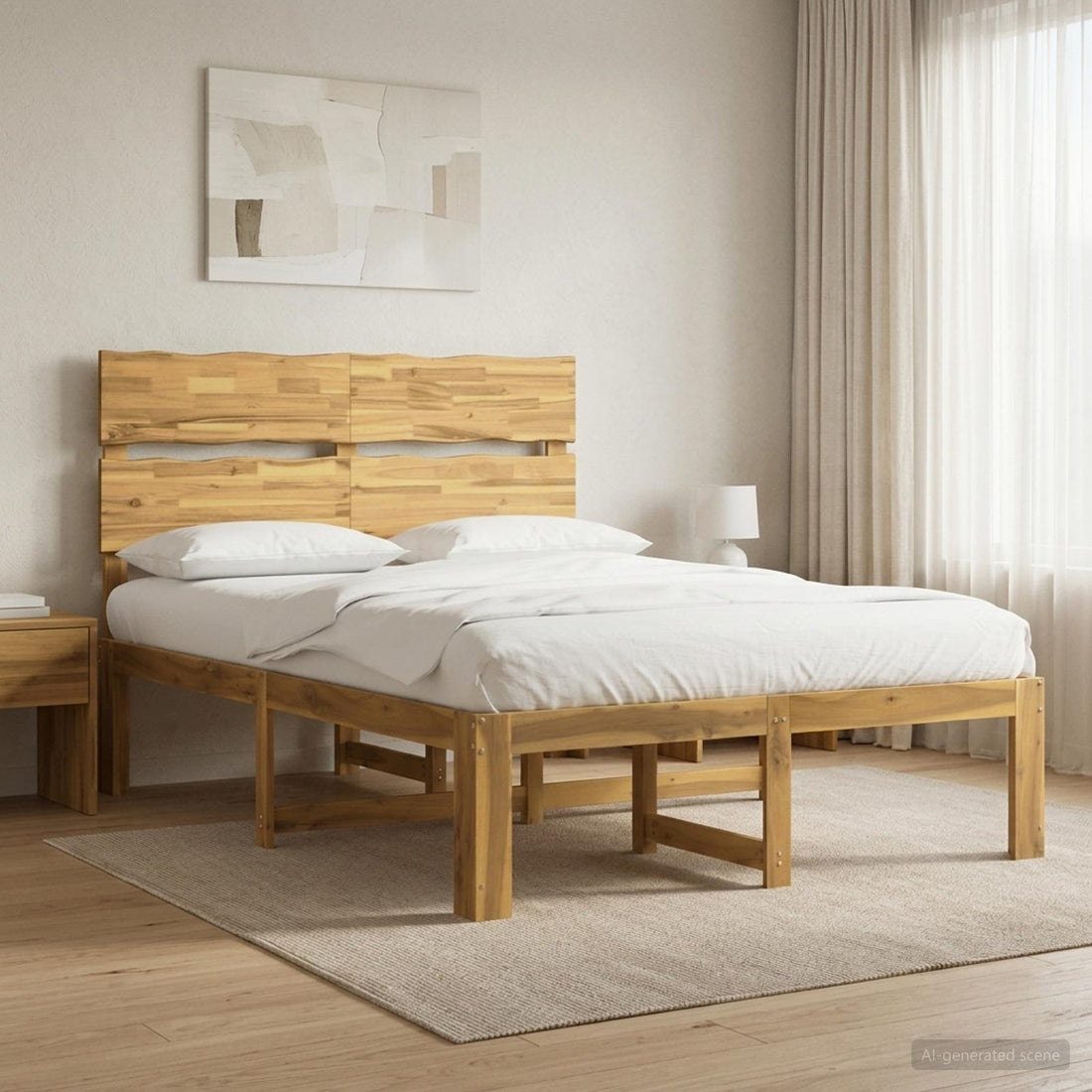vidaXL Cama doble con cabecero ROSTOCK Blanco 160 x 200 cm