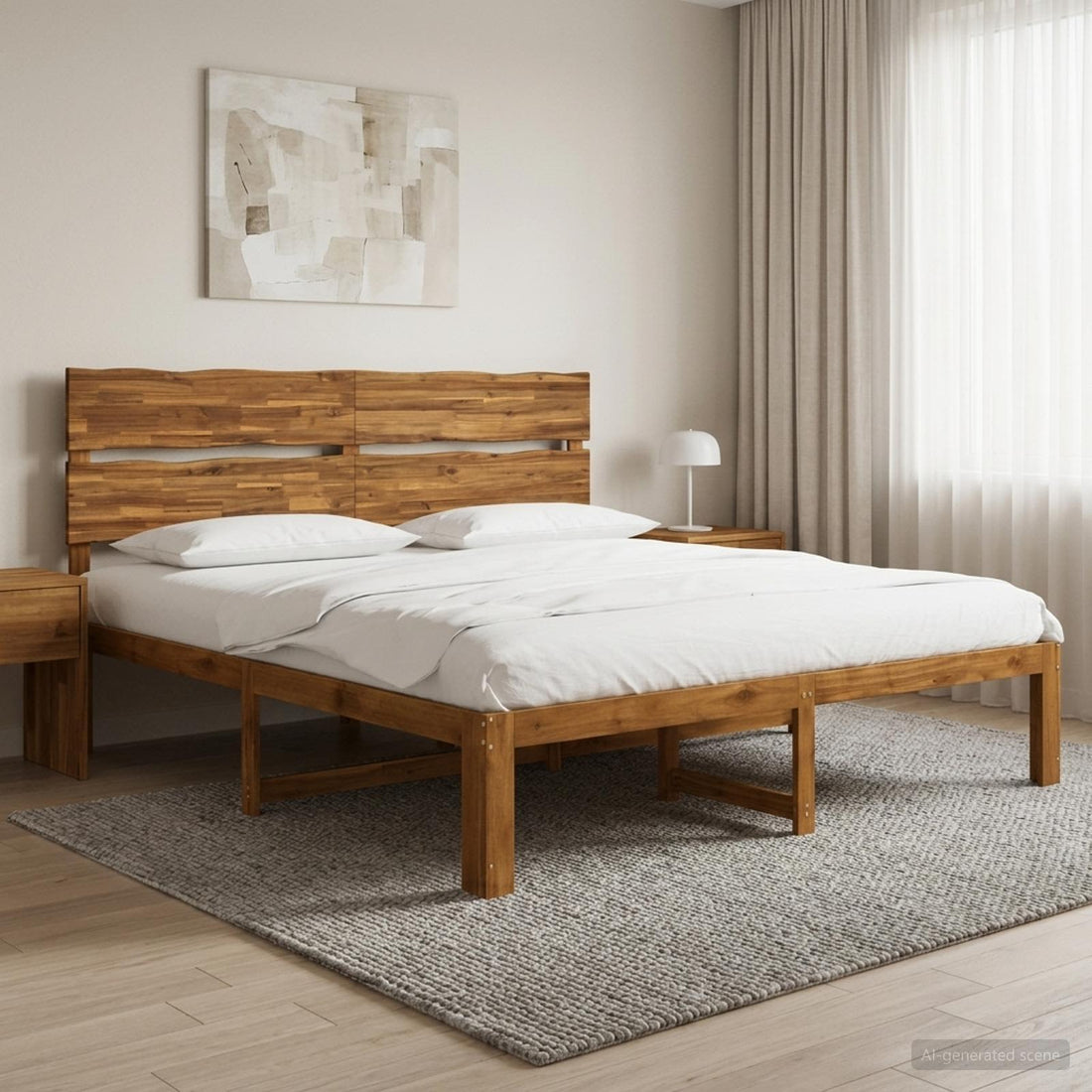 vidaXL Cama doble con cabecero ROSTOCK Natural 180 x 200 cm