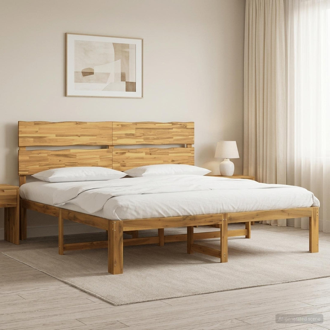 vidaXL Cama doble con cabecero ROSTOCK Blanco 180 x 200 cm