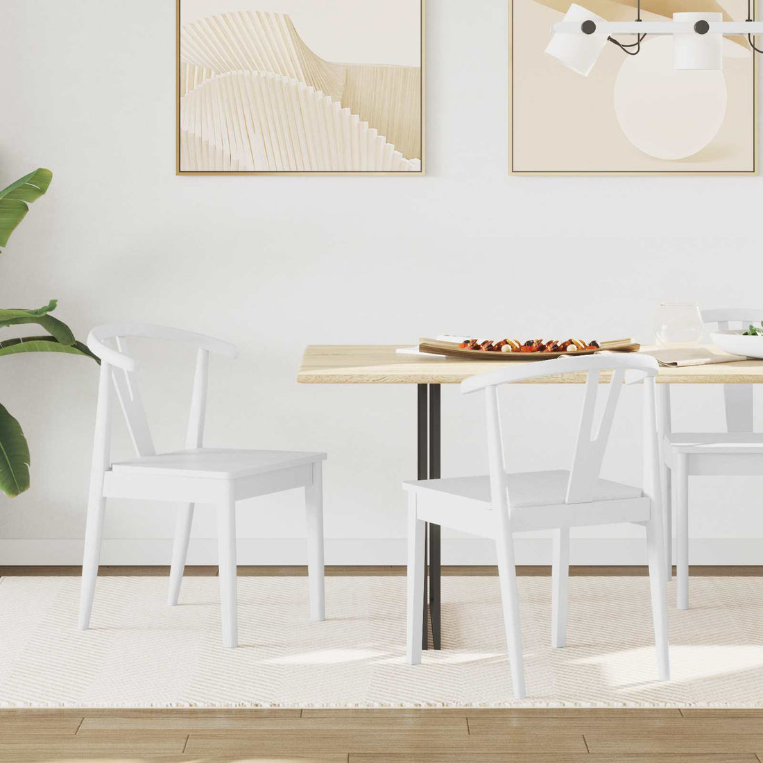 vidaXL Silla de comedor 2 uds. Madera de Caucho Sólido y