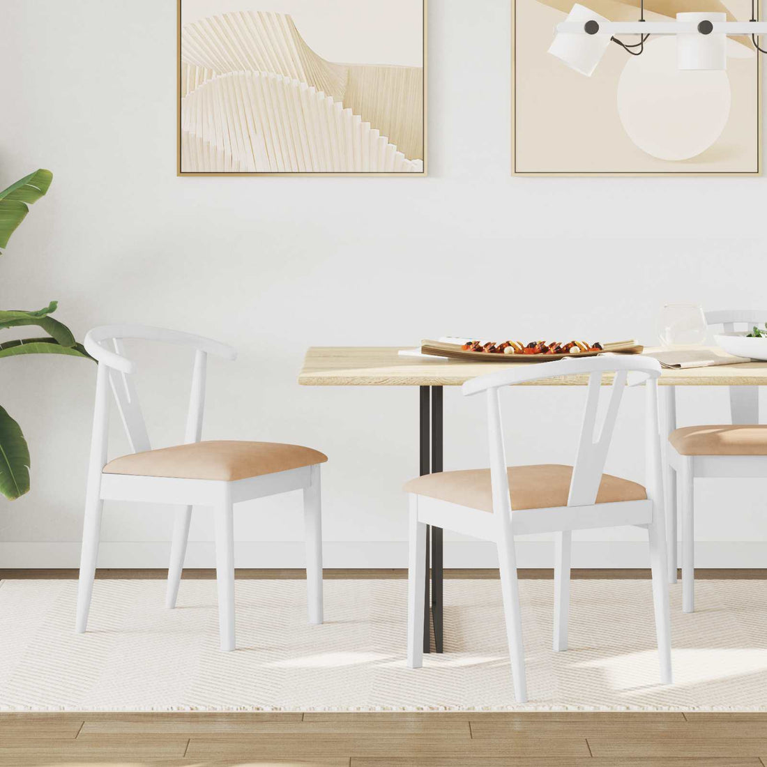vidaXL Silla de comedor 2 uds. Madera de Caucho Sólido y marrón