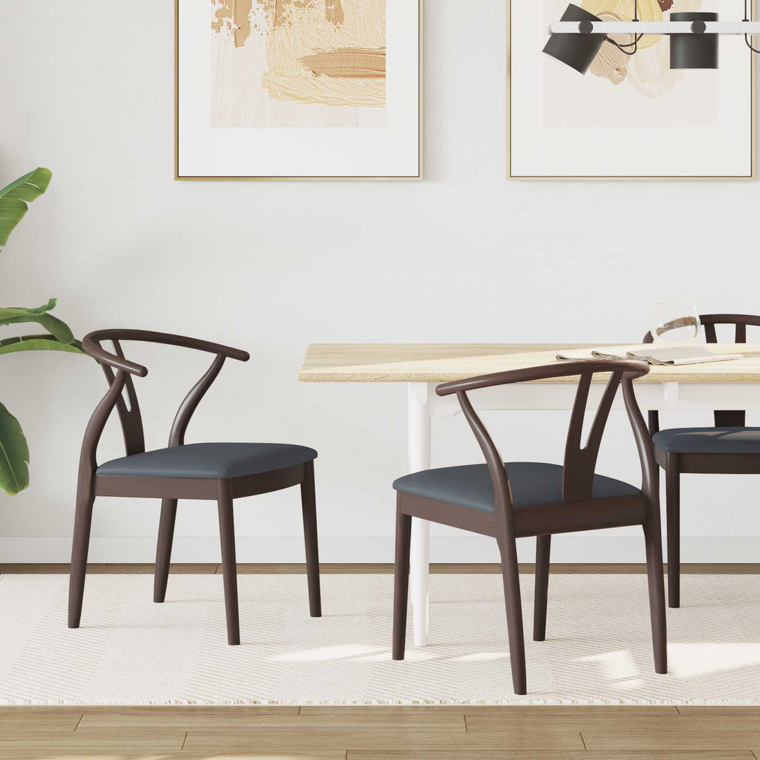 vidaXL Silla de comedor 2 uds. Madera de Caucho Sólido