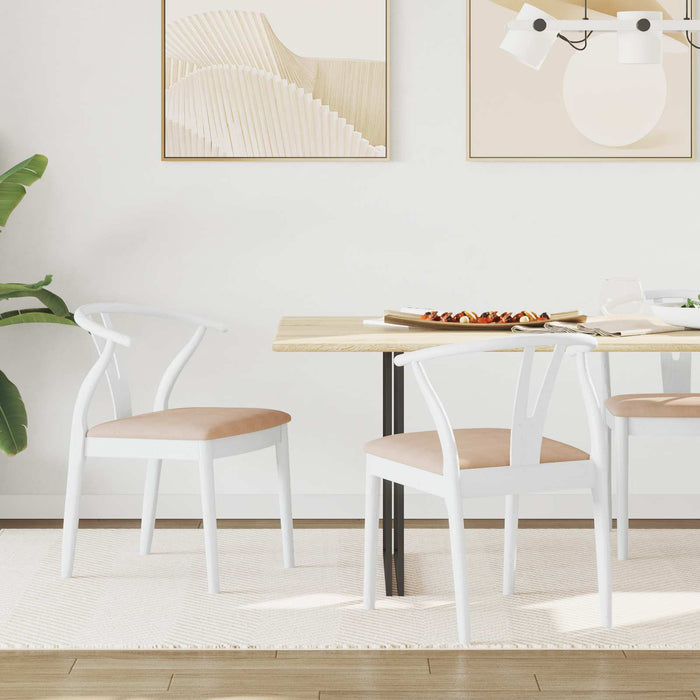 vidaXL Silla de comedor 2 uds. Madera de Caucho Sólido y marrón