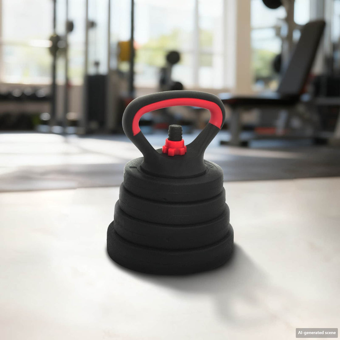 vidaXL Set de Mancuernas, Barra y Kettlebell 4 en 1 30 kg Negro y rojo