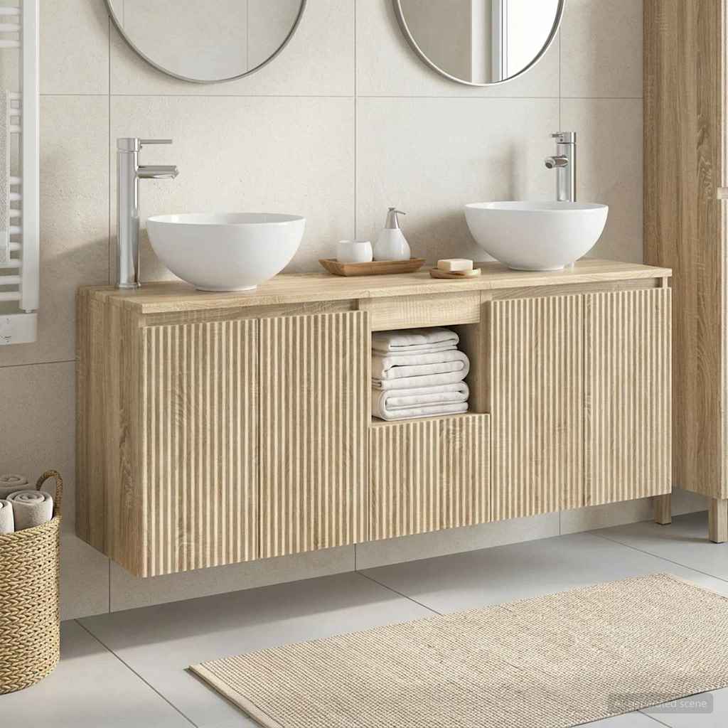 vidaXL Juego de Muebles de Baño 3 uds. Roble Sonoma 49,5 x 35 x 63 cm