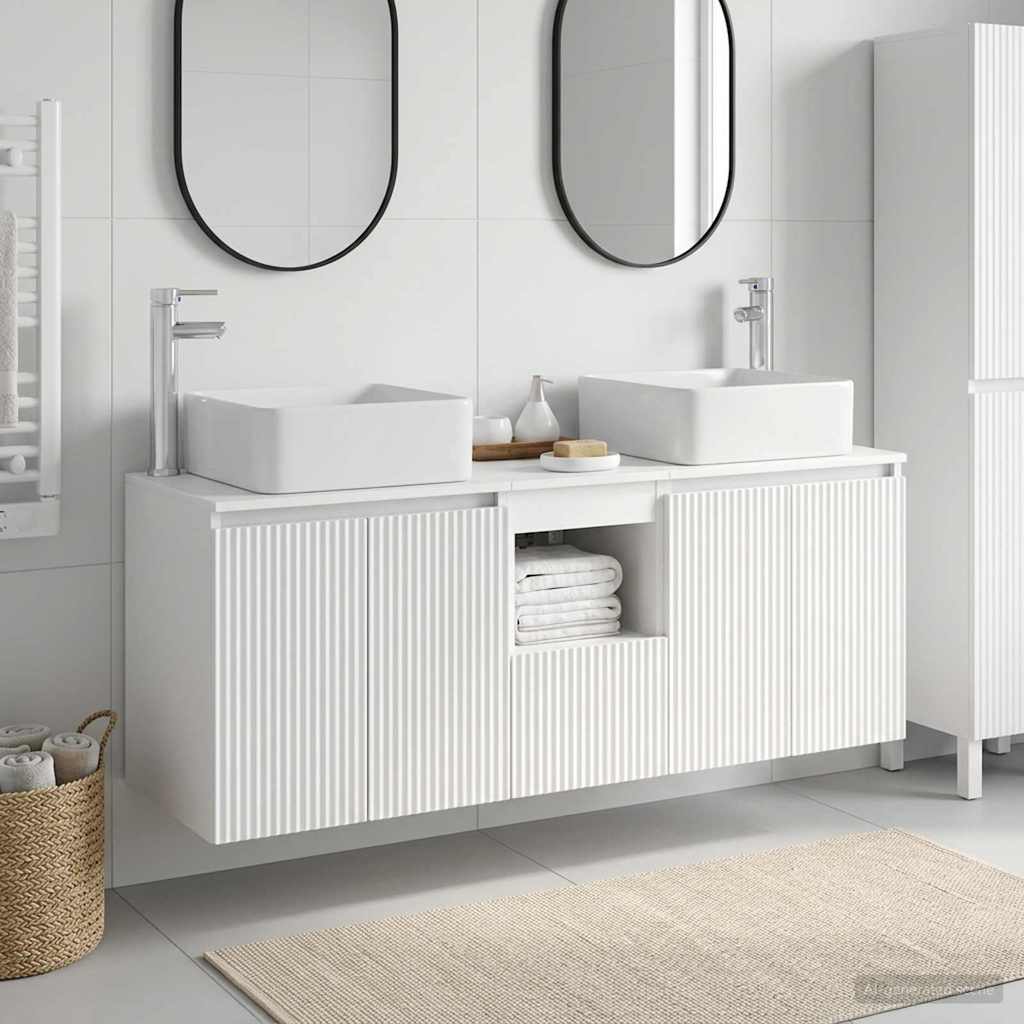 vidaXL Juego de Muebles de Baño 3 uds. Blanco 49,5 x 41 x 63 cm
